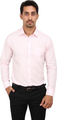 MAHARAJA Men Striped Formal Pink Shirt