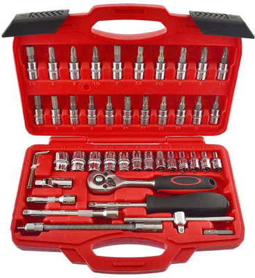 Inditrust 46pcs 1/4-Inch Socket Set Tool Torque Wrench Combo Tools Kit Car Repair Tools Set Socket Set Socket Set Socket Set(Pack of 1)