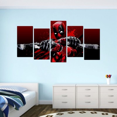 Day Decals 61 cm Deadpool 5 Pieces Sticker (Cover Area :- 48 X 24 inch) Self Adhesive Sticker(Pack of 1)