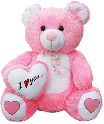 

Nihan Enterprises Pink Heart Love Stuffed Soft Teddy Bear 60cm - 60 cm(Pnik)