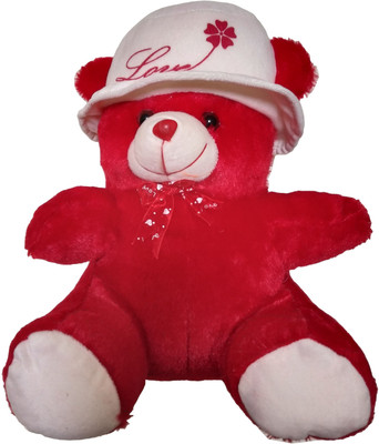 

Lily Soft Teddy Bear With Cap 38cm - RED - 38 cm(Red)