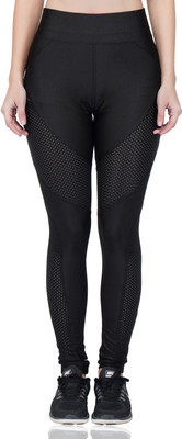 iSweven Geometric Print Women Black Tights