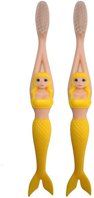 

Jigi Mermaid Tooth Brush For Kids Set Of 2 (Yellow_Free Size) Soft Toothbrush(Pack of 2)