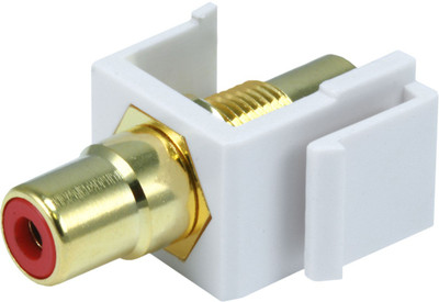 

Monoprice TV-out Cable Keystone Jack - Modular RCA w/Red Center (White)(White, For Home Theater)