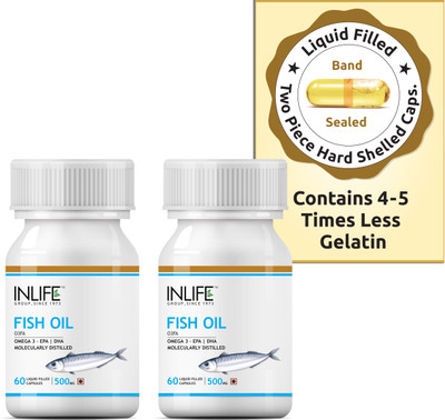 

Inlife Fish Oil for Men and Women 500mg - 60 Capsules (2 Pack)(120 No)