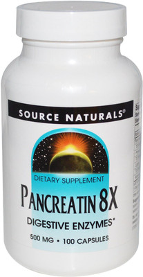 

Source Naturals Pancreatin 8X 500 mg 100 Capsules(100 No)