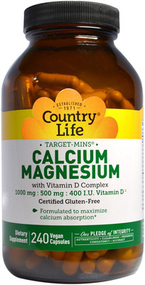 

Country Life Calcium-Magnesium with Vitamin D Complex 240 Vegan Capsules(240 No)
