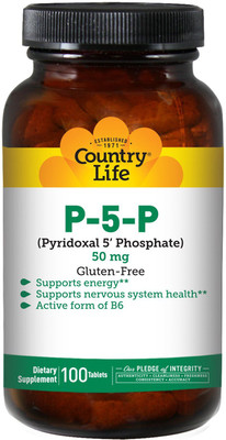 

Country Life P-5-P (Pyridoxal 5 Phosphate) 50 mg 100 Tablets(100 No)