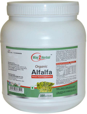 Way2Herbal Alfalfa, Natural Adaptogen Powder, USDA Organic Certified Powder, 143 Serving Pouch, 500g(500 g)
