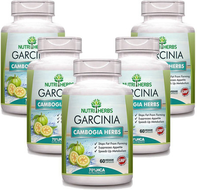 

Nutriherbs Garcinia Cambogia Capsules ( 70% HCA ) 60 Capsules(5 No)