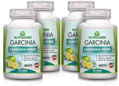 

Nutriherbs Garcinia Cambogia Capsules ( 70% HCA ) 60 Capsules(4 No)