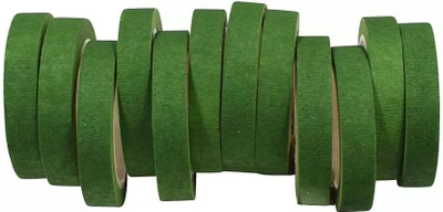 just flowers Flower Making Floral Tape 12mm, 12pcs Pack (Dark Green)