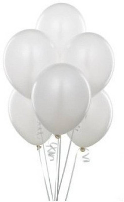 

Riit Solid Metallic Balloons for Decoration, 10-inch (White) - Pack of 100 Balloon(White, Pack of 100)
