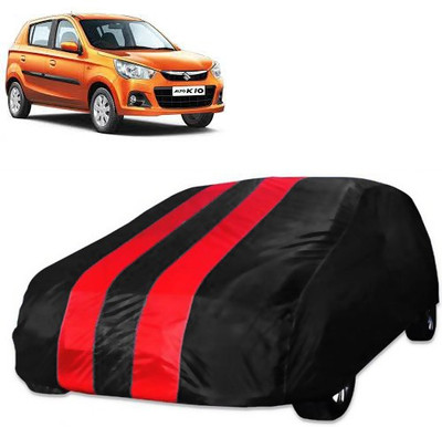 Purpleheart Car Cover For Maruti Suzuki Alto K10 (Without Mirror Pockets)(Red, Black)