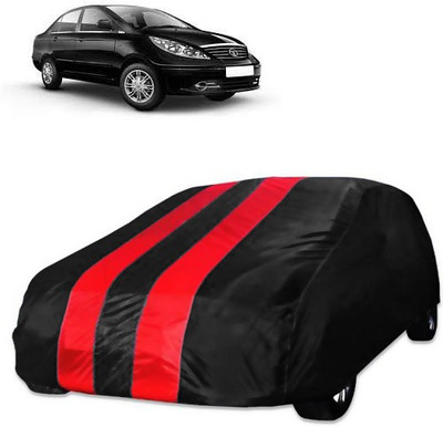 Purpleheart Car Cover For Tata Manza (Without Mirror Pockets)(Red, Black)
