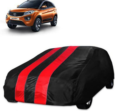 Purpleheart Car Cover For Tata Nexon (Without Mirror Pockets)(Red, Black)