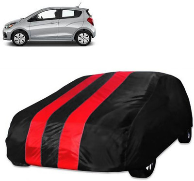 Purpleheart Car Cover For Chevrolet Spark (Without Mirror Pockets)(Red, Black)