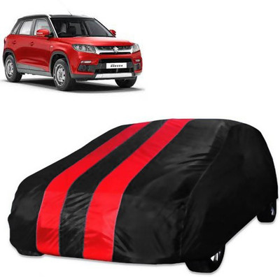 Purpleheart Car Cover For Maruti Suzuki Vitara Brezza (Without Mirror Pockets)(Red, Black)
