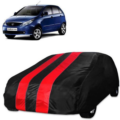 Kuchipudi Car Cover For Tata Vista (Without Mirror Pockets)(Red, Black)
