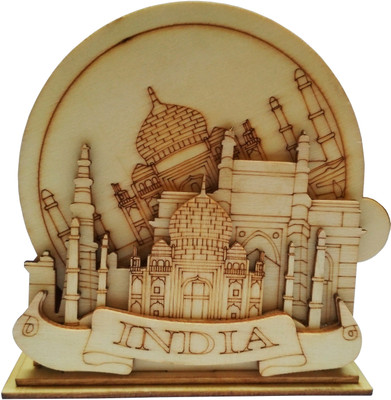 Purpledip Round Wood Coaster Set(Pack of 5)