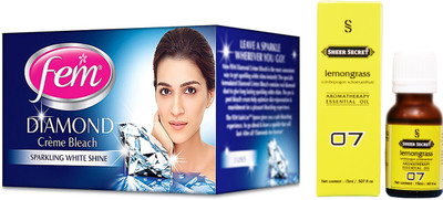 

SHEER SECRET LEMONGRASS ESSENTIAL OIL 15ML and FEM DIAMOND BLEACH 30 GRAMS(Set of 2)