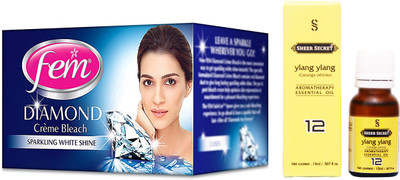 

SHEER SECRET YLANG YLANG ESSENTIAL OIL 15ML and FEM DIAMOND BLEACH 30 GRAMS(Set of 2)