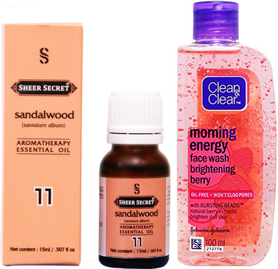 

SHEER SECRET SANDALWOOD ESSENTIAL OIL 15 ML and CLEAN & CLEAR MORNING ENERGY BERRY FACE WASH 100 ML(Set of 2)