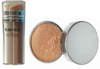 

tanvi27 SKIN ENERGIZING FOUNDATION+PRIMER WITH MINERAL RICH LOOSE POWDER(Set of 2)