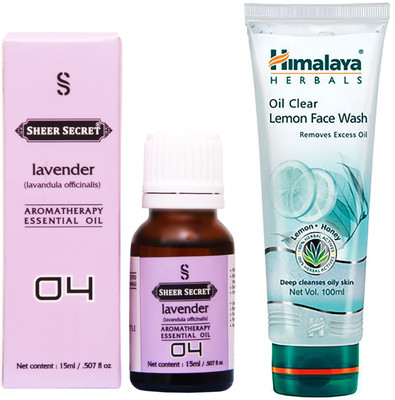 

SHEER SECRET PEPPERMINT ESSENTIAL OIL 15 ML and HIMALAYA OIL CLEAR LEMON FACE WASH 100 ML(Set of 2)