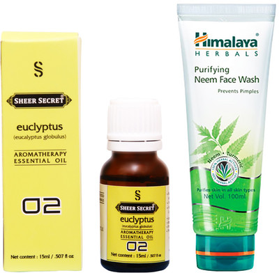 

SHEER SECRET EUCLYPTUS ESSENTIAL OIL 15 ML and HIMALAYA NEEM FACE WASH 100 ML(Set of 2)
