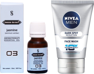 

SHEER SECRET JASMINE ESSENTIAL OIL 15 ML and NIVEA DARK SPOT REDUCTION FACE WASH 100 ML(Set of 2)