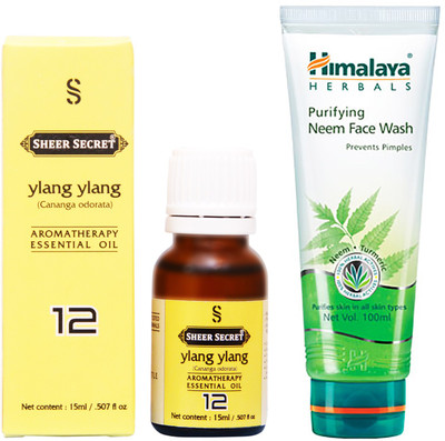 

SHEER SECRET YLANG YLANG ESSENTIAL OIL 15 ML and HIMALAYA NEEM FACE WASH 100 ML(Set of 2)