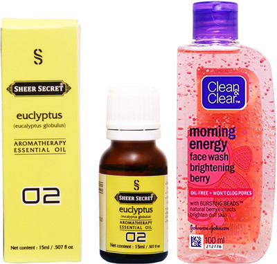 

SHEER SECRET EUCLYPTUS ESSENTIAL OIL 15 ML and CLEAN & CLEAR MORNING ENERGY BERRY FACE WASH 100 ML(Set of 2)
