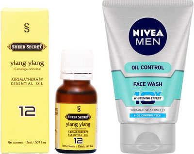 

SHEER SECRET YLANG YLANG ESSENTIAL OIL 15 ML and NIVEA OIL CONTROL FACE WASH 100 ML(Set of 2)