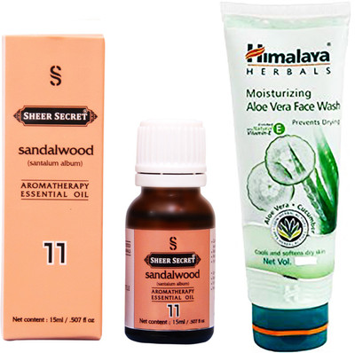 

SHEER SECRET SANDALWOOD ESSENTIAL OIL 15 ML and HIMALAYA ALOEVERA FACE WASH 100 ML(Set of 2)