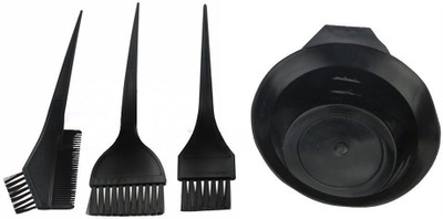 

Majik Hair Dye Brush For Hair Colour With Bowl For Men And Women, Salon Accessories, black, pack of 1(Set of 4)