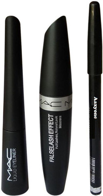 

Aaxyone Eyebrow Pencil Black & Liquid EyeLiner & Mascara(Set of 3)