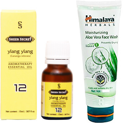 SHEER SECRET YLANG YLANG ESSENTIAL OIL 15 ML and HIMALAYA ALOEVERA FACE WASH 100 ML(Set of 2)