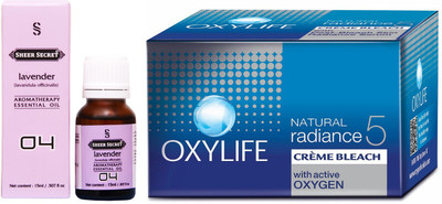 

SHEER SECRET LAVENDER ESSENTIAL OIL 15ML and OXYLIFE BLEACH 27 GRAMS(Set of 2)