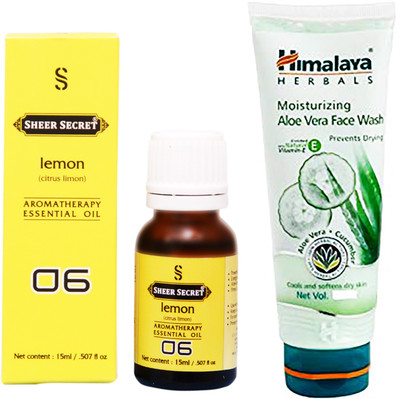 

SHEER SECRET LEMON ESSENTIAL OIL 15 ML and HIMALAYA ALOEVERA FACE WASH 100 ML(Set of 2)