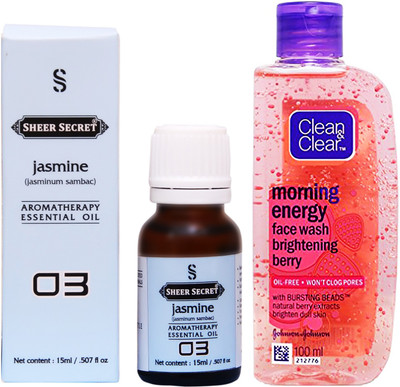

SHEER SECRET JASMINE ESSENTIAL OIL 15 ML and CLEAN & CLEAR MORNING ENERGY BERRY FACE WASH 100 ML(Set of 2)