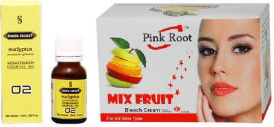 

SHEER SECRET EUCLYPTUS ESSENTIAL OIL 15ML and PINK ROOT MIX FRUIT BLEACH 43 GRAMS(Set of 2)
