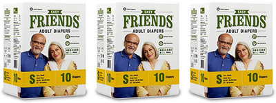 

Friends EASY ADULT DIAPERS, SIZE SMALL, 10 PCS PACK, COMBO OF 3 PACKS, FOR WAIST SIZE 21''-35'' INCHES, TOTAL 30 DIAPERS Adult Diapers - S(30 Pieces)