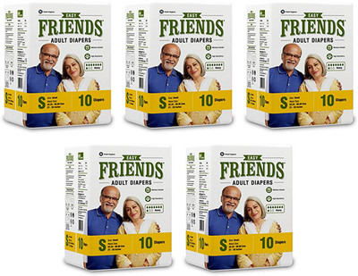 

Friends EASY ADULT DIAPERS, SIZE SMALL, 10 PCS PACK, COMBO OF 5 PACKS, FOR WAIST SIZE 21''-35'' INCHES, TOTAL 50 DIAPERS Adult Diapers - S(50 Pieces)