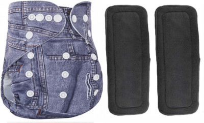 

Babymoon ( PACK of 3 - 1 Cloth Diaper & 2 Wetfree Microfiber Inserts ) Premium Reusable Organic Anti Bacterial Adjustable Size Leakproof - L(3 Pieces)