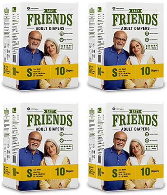 

Friends EASY ADULT DIAPERS, SIZE SMALL, 10 PCS PACK, COMBO OF 4 PACKS, FOR WAIST SIZE 21''-35'' INCHES, TOTAL 40 DIAPERS Adult Diapers - S(40 Pieces)