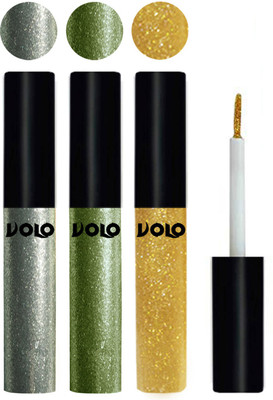 

Volo WATERPROOF GLITTER EYE LINER 15 ml(Entick Silver, Olive Green, Light Golden)