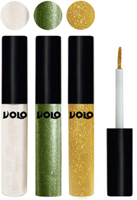 

Volo WATERPROOF GLITTER EYE LINER 15 ml(White, Olive Green, Light Golden)