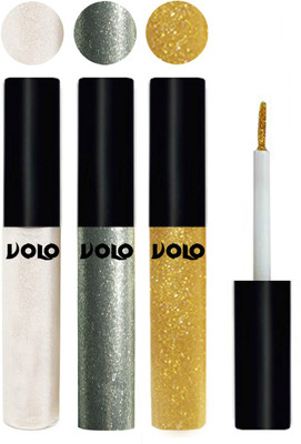 

Volo WATERPROOF GLITTER EYE LINER 15 ml(White, Entick Silver, Light Golden)