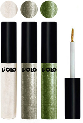 

Volo WATERPROOF GLITTER EYE LINER 15 ml(White, Light Copper, Olive Green)